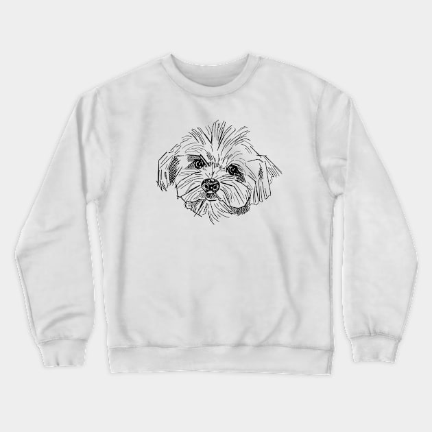 Line Art Poodle Crewneck Sweatshirt by guypsycho